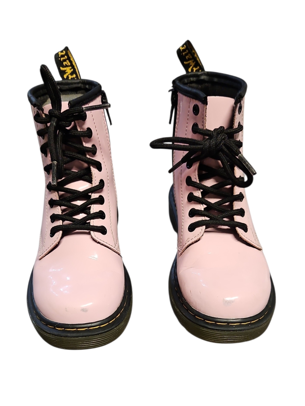 Dr Martens Junior 1460 Pale Pink Patent Combat Boots with Side Zipper Size 13US - Picture 2 of 7